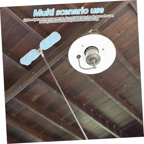 Vaguelly Telescoping Cobweb Duster with 360° Swivel Head and Washable Non-Woven Fabric, Aluminum Alloy Extension Pole for Room Dust Removal and Household Cleaning, Multiangle Adjustable