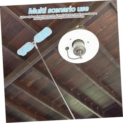 Vaguelly Telescoping Cobweb Duster with 360° Swivel Head and Washable Non-Woven Fabric, Aluminum Alloy Extension Pole for Room Dust Removal and Household Cleaning, Multiangle Adjustable