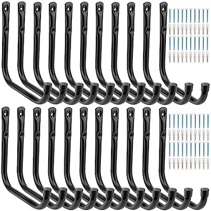 20Pcs Heavy Duty Garage Storage Hooks, 6.7 Inches Garage Wall Hook for Hanging Tools, Ladder, Bicycle, Chairs - size: 6.7inch(20Pcs)