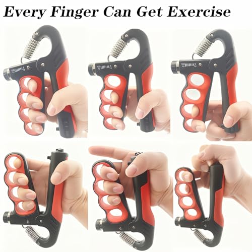 2PCS Grip Strength Trainer, 11-220LBs Adjustable Hand Gripper Strengthener with Automatic Counter, Hand Wrist Forearm Exerciser for Athletes, Musicians, Injury Recovery & Physical Therapy - color: Orange