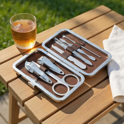 7-Piece Nail Grooming Kit with Travel Case, Complete Manicure and Pedicure Set for Home and Travel