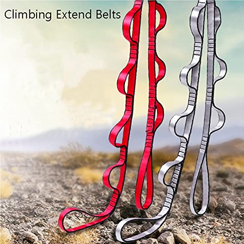 2Pcs 22KN Strong Climbing Strap Daisy Chain Nylon Daisy Chain Adjustable Strap Rope ，Length 110/150/180cmYoga Extend Belt - color: Red, size: 1.8m
