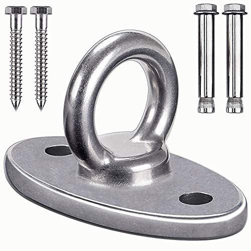 SELEWARE Wall Ceiling Mount Bracket for Suspension Strap Battle Rope Anchor | Stainless Steel Swing Hanger for Aerial Yoga Swing Hammock Chair Resistance Band Gymnastic Rings Heavy Bag 2800 LB Capacity - color: Ceiling Mount (1 Pack)