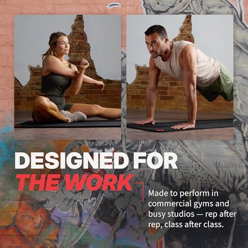 SPRI Hanging Exercise Mats for Gyms, Closed-Cell Foam Yoga & Fitness Mats with Grommets, Thick Workout Mats for Studios & Group Fitness Classes - color: 56" L x 23" W x 3/8" (Black)