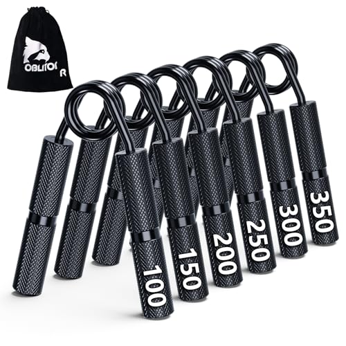Grip Strength Trainer 6 Pack,100LB-350LB Hand Exerciser Gripper Forearm Finger Strengthener Non-Slip Suitable for Hand Rehabilitation Finger Strength Training, Muscle Building, Home Gym - color: Black,6Pack,100-350LB