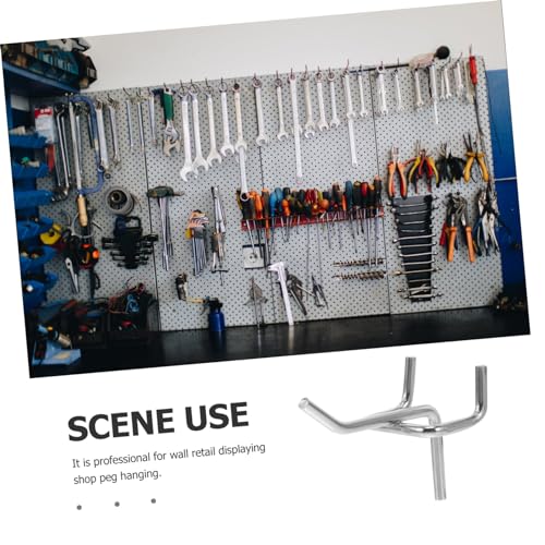 PRETYZOOM 50Pcs Heavy Duty Carbon Steel Pegboard Hooks Silver Pegboard Accessories for Garage and Workshop Organization for Tool Display and Storage