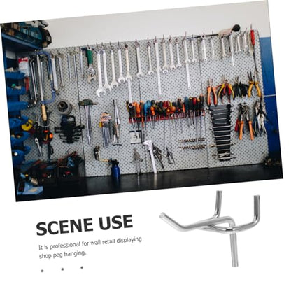 PRETYZOOM 50Pcs Heavy Duty Carbon Steel Pegboard Hooks Silver Pegboard Accessories for Garage and Workshop Organization for Tool Display and Storage