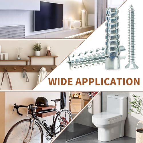 30 Packs Heavy Duty Hollow Wall Anchors with Screws, Loose Hinge and Stripped Hole Repair Kits (Silver,6x32mm) - size: Silver-M6*32