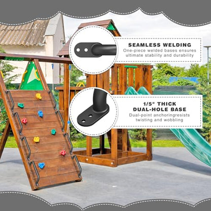 Dolibest 6 Pack 17-Inch Safety Handle, Heavy Duty Metal Safety Playground Handles, Indoor Monkey Bars, Playset Grab Handles for Kids Playhouse, Climbing Frame, Treehouse, Swing Set Accessories -Black - color: D:Black-17 Inch-6pcs