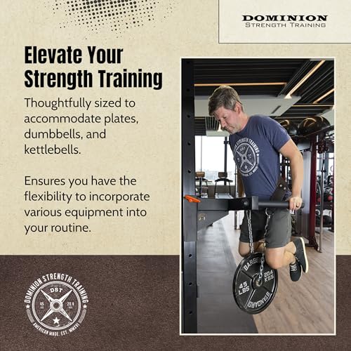 Heavy-Duty Leather Dip Belt with Steel Chain - Ultimate Accessory for Weighted Pullups, Dips, and Progressive Overload - color: Antique Chocolate