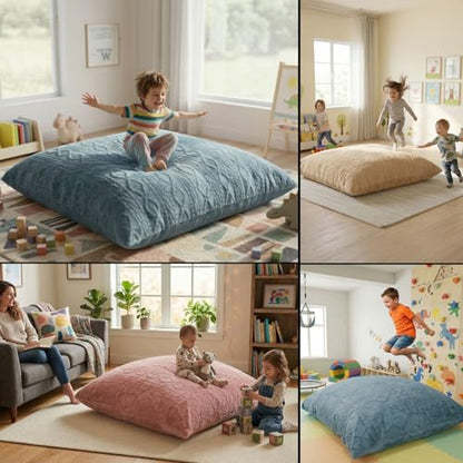 Matini Home Crash Pad 48" X 60" - High-Density Foam Floor Landing Mat, Professional Gymnastics Equipment for Impact Support, Jumping and Lounging - Pink - color: Pink 48" X 60"