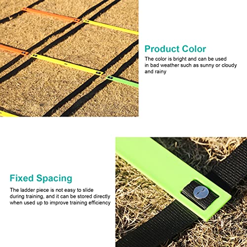 Agility Speed Training Equipment, Fixed Footwork Trainer for Soccer, Football, Fitness and Athletic Drills, 7 Meter, 14 Rung - color: Yellow