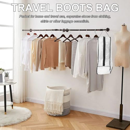 INOOMP 4-Pcs Boot Storage Cases with Zipper for Shoes - Clear PVC Pouch