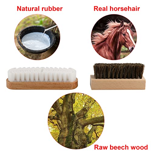 Cosmos Set of 2 Shoe Brush Cleaner Kit, Suede & Leather Polish Brush Set, Crepe Brush Eraser & Stain Remover for Cleaning Polishing Suede, Boots, Shoes & Handbag