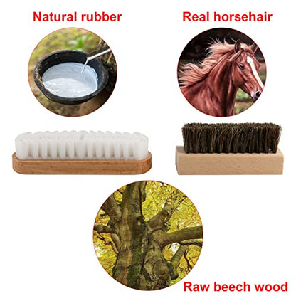 Cosmos Set of 2 Shoe Brush Cleaner Kit, Suede & Leather Polish Brush Set, Crepe Brush Eraser & Stain Remover for Cleaning Polishing Suede, Boots, Shoes & Handbag