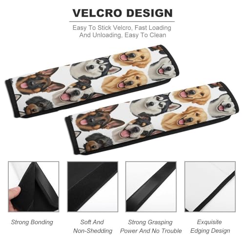 Universal Soft and Comfortable Seat Belt Shoulder Pad for Adult Use, Most Cars, 1 Pair Cute Dogs Puppy Harness Pads Strap Anti-Slip Pad - color: Pattern 844