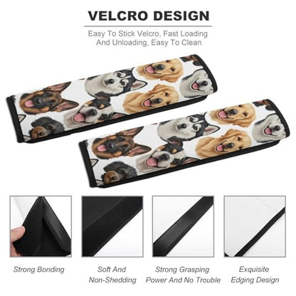 Universal Soft and Comfortable Seat Belt Shoulder Pad for Adult Use, Most Cars, 1 Pair Cute Dogs Puppy Harness Pads Strap Anti-Slip Pad - color: Pattern 844