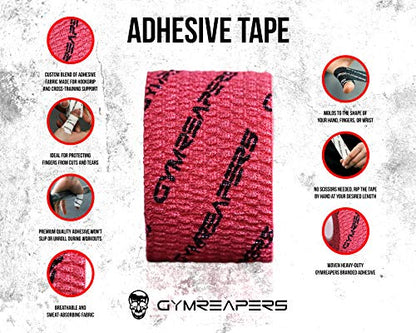 Gymreapers Weightlifting Adhesive Thumb Tape, Stretchy Athletic Tape Grip & Protection for Olympic Lifting, Cross Training, Powerlifting, Hookgrip - color: Red, size: 3 Rolls (Pack of 2)