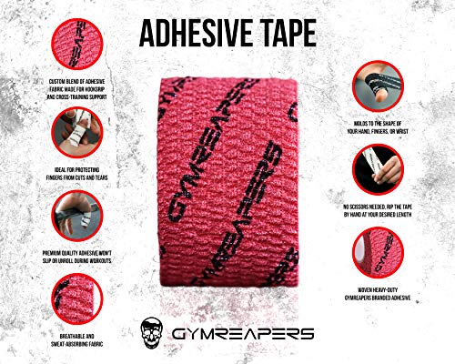 Gymreapers Weightlifting Adhesive Thumb Tape, Stretchy Athletic Tape Grip & Protection for Olympic Lifting, Cross Training, Powerlifting, Hookgrip - color: Red, size: 3 Rolls