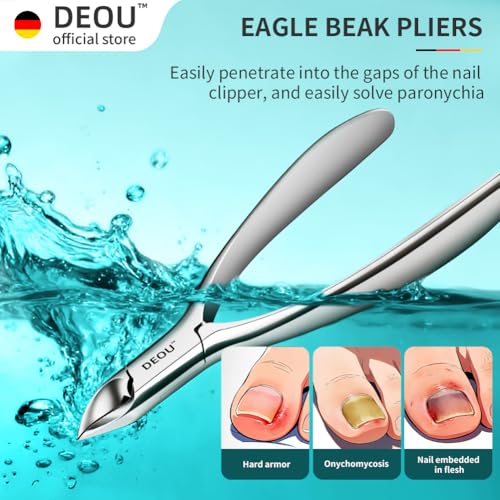 DEOU Premium Manicure Set 8 in 1, 420J2 Stainless Steel Pedicure Kit with Luxury Leather Case, Professional Grooming Tools for Travel & Home, (Brown) - color: Brown