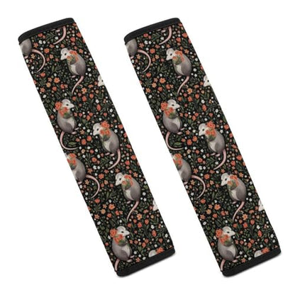 Soft Padded Car Seat Belt Pad for Child, Most Cars, 2 Piece Opossum Possums Possum Gifts Black Seat Belt Cushion Comfortable Driving - color: Pattern 129