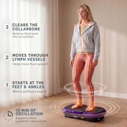 Lifepro Waver Vibration Plate Exercise Machine with 99 Speeds & 10 Presets | Resistance Bands, Non-Slip Surface, 330 lbs Capacity — Vibration Plate for Lymphatic Drainage, Body Toning, Full-Body Workout - color: Purple