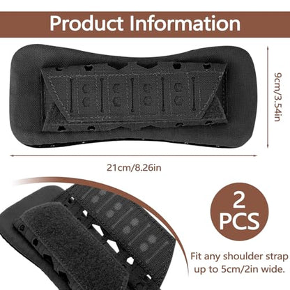 2 Pack Shoulder Strap Pad for Tactical Vest, Breathable Backpack Strap Pads Bag Strap Soft Mesh Cushion Pads for Plate Carrier, Chest Rig, Sling Bag, Duffle Bag - color: Black