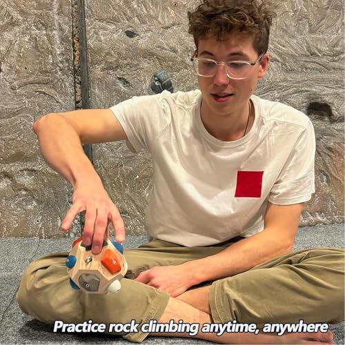 Boulder Block Rock Climbing Finger Grip Strength Trainer Gift for Climbers | 12 Unique Holds with Color-Guided Training Paths, Premium Wood Finger Strength Trainer for Climbers