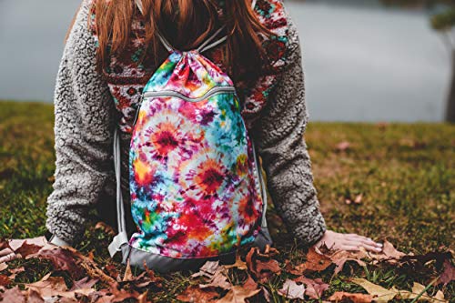 Skog Å Kust GymSak | Patented 2-in-1 Drawstring Cinch Bag with Removable Waterproof Dry Bag | Orange - color: Orange