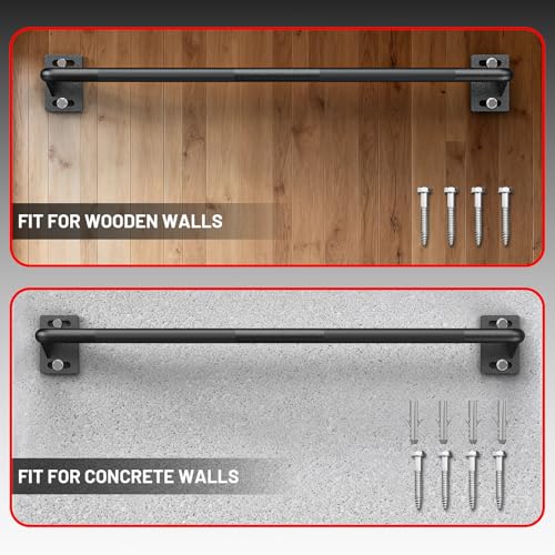 Wall Mounted Pull Up Bar, Chin Up Bar for Home Gym Strength Training | PAPABABE Sturdy Anti-Slip, Knurled Grip, Quick Install, Multi-Grip Versatile, Wall-Mounted Space-Saver 500 Weight Capacity - style: 36 inch