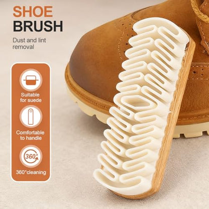 Suede Shoe Brush, Rubber Polish Eraser with Soft Bristle Brush for Suede Cleaner and Nubuck Brush (2 pcs) - color: 2 Pcs
