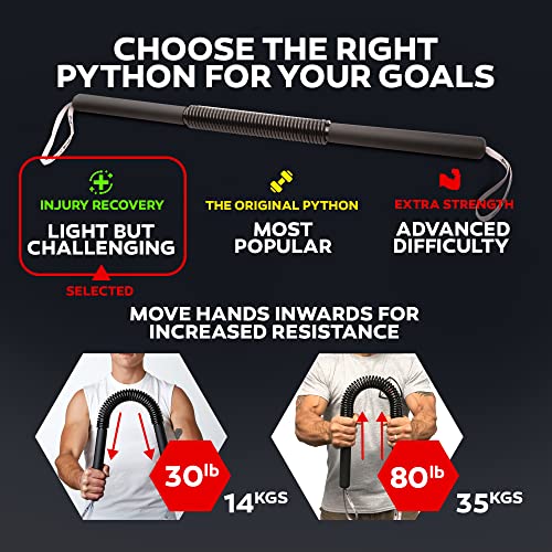 Python Power Twister Bar by Core Prodigy | Upper Body Exercise, Chest, Shoulder, Forearm, Bicep and Arm Strengthening, Workout Equipment