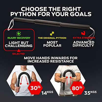 Python Power Twister Bar by Core Prodigy | Upper Body Exercise, Chest, Shoulder, Forearm, Bicep and Arm Strengthening, Workout Equipment