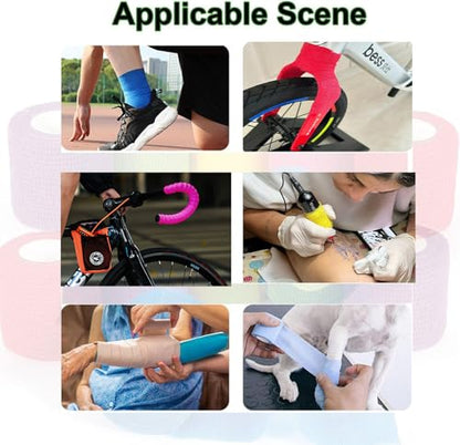 15 Pack Self Adhesive Bandage Wrap 2 Inch x 5 Yards (Flesh) | Non-Woven Bandage,Vet Wrap Breathable Elastic Self-Adherent Tape for Stretch Athletic, Sports, Wrist, Ankle - color: Flesh-15