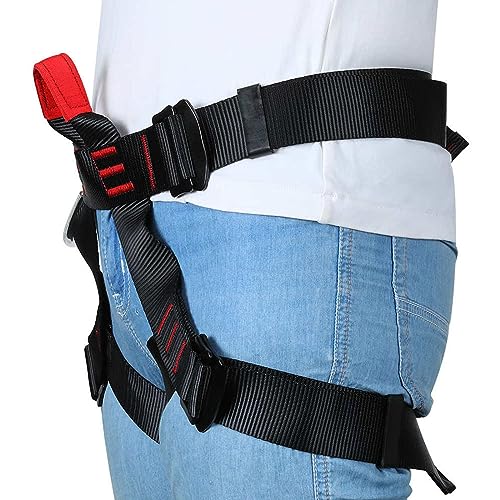 Caving & Rappelling Safety Belt for Ziplining, Fire Rescuing & Tree Climbing - Half Body Belt for Women & Men