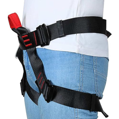 Caving & Rappelling Safety Belt for Ziplining, Fire Rescuing & Tree Climbing - Half Body Belt for Women & Men