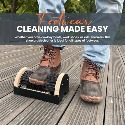 Toughty Boot Scrubber - Heavy-Duty All-Weather Shoe Cleaner with Scraper Brushes - Mountable Indoor & Outdoor Dirt Remover for Entryway & Worksites - Rugged Boot Cleaning Tool for Men & Women - style: Boot Scrubber