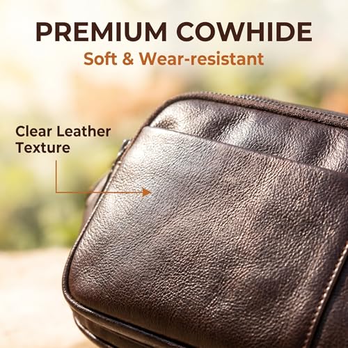 Genuine Leather Waist Pack for Men, Large Belt Bag with Adjustable Strap up to 47.2 Inches (New Coffee) - color: New Coffee