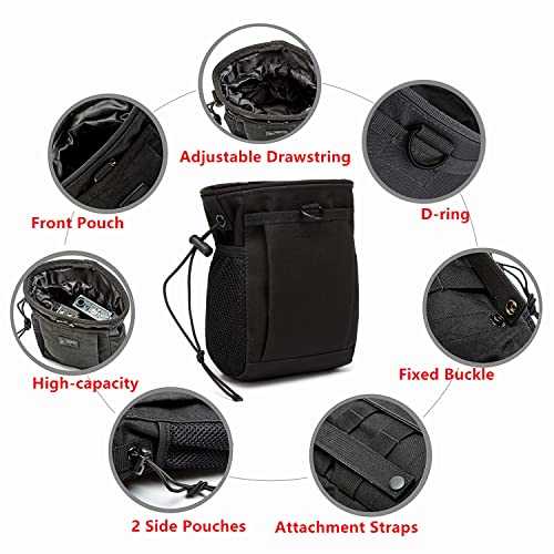 Rock Climbing Chalk Bag, goldhik Bouldering Chalk Bags with Quick-Clip Belt and 3 Pockets, Great Equipment for Rock Climbing, Gym Training, Gymnastics, Weightlifting