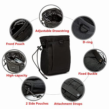 Rock Climbing Chalk Bag, goldhik Bouldering Chalk Bags with Quick-Clip Belt and 3 Pockets, Great Equipment for Rock Climbing, Gym Training, Gymnastics, Weightlifting