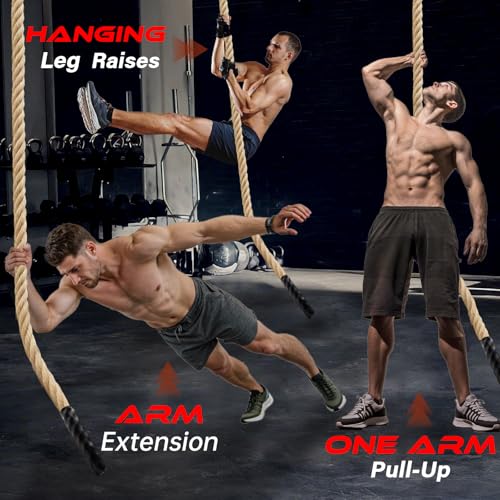 Climbing Rope Gym Workout - 10FT 15FT 20FT 25FT 30FT 35FT Heavy Duty Jute Thick Ropes for Adults Strength Training Outdoor Tree Swing Indoor Home Fitness Exercise - 1.5 Inch - size: 35FT