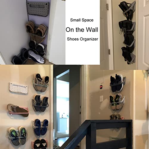 4 Pack Hanging Plastic Shoe Rack Wall Mount Creative Folding Organizer Camper Shoes Storage Shelf Adhesive Shoe Holder For Door