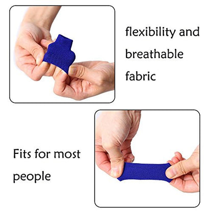 10PCS Stretchy Finger Protector Sleeve, Support Arthritis Sports Aid(Blue) - color: Blue