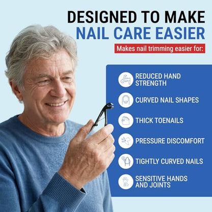 Toenail Clippers for Thick Toenails – KLIPP 15 mm Wide Jaw Thick Fingernail and Toenail Cutter with Curved Stainless-Steel Blades for Seniors (Angled Wide Opening) - size: Angled Wide Opening