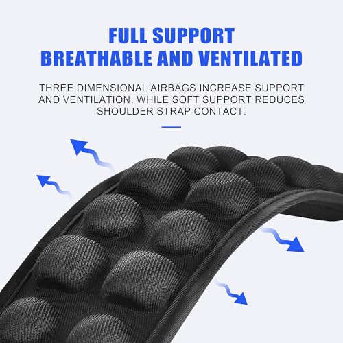 Antigravity Shoulder Strap Pad, Breathable Decompression Cushion with 3D Airbags, Universal Bag Strap Comfort Pad, Black