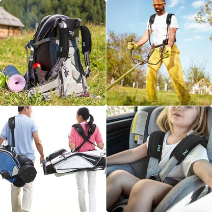 ZINZ 2-Pack Universal Shoulder Pad with Ultra thick Cushion for Bag Luggage Bag Crossbody, Plus Long & Anti-Slip & Breathable,Black-2Pack - color: Black-2pack