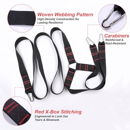 Heavy-Duty Sled Pulling Strap, Tire Dragging Pull Strap for Sled Training, Strength & Conditioning Workouts, Compatible with Harnesses & Belts - size: 3.8cm Wide