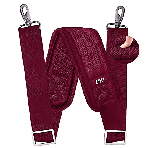 ZINZ 79 inch Shoulder Strap, Extra-thick Fixed Cushion Pad and Dual Clasps Universal Replacement Strap with Metal Swivel Hooks for Laptop Bags, Luggage Bags, Camera, Crossbody (200cm,Red) - color: Red