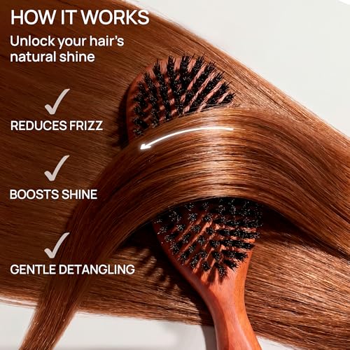 Boar Bristle Hair Brush, Fine & Thinning Hair, Pear Wood, Made in Germany | 100% wild boar bristle distributes natural oils for shine, gentle on fine or thinning hair. Pear wood, made in Germany. - size: Tibet