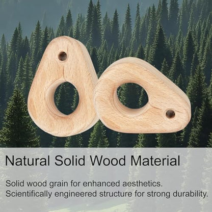 Climbing Hangboard | Portable Finger Trainer for Rock Climbing - Wooden Hangboard for Grip Strength, Lightweight, Durable, Compact | 1 Pair